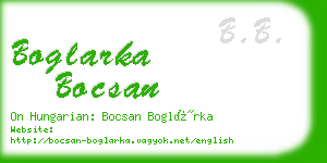 boglarka bocsan business card